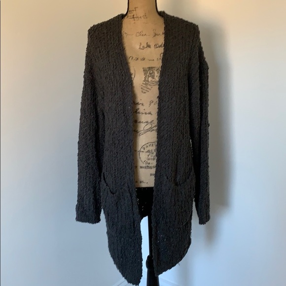 Evereve super soft dark grey pocketed cardigan - Picture 3 of 7